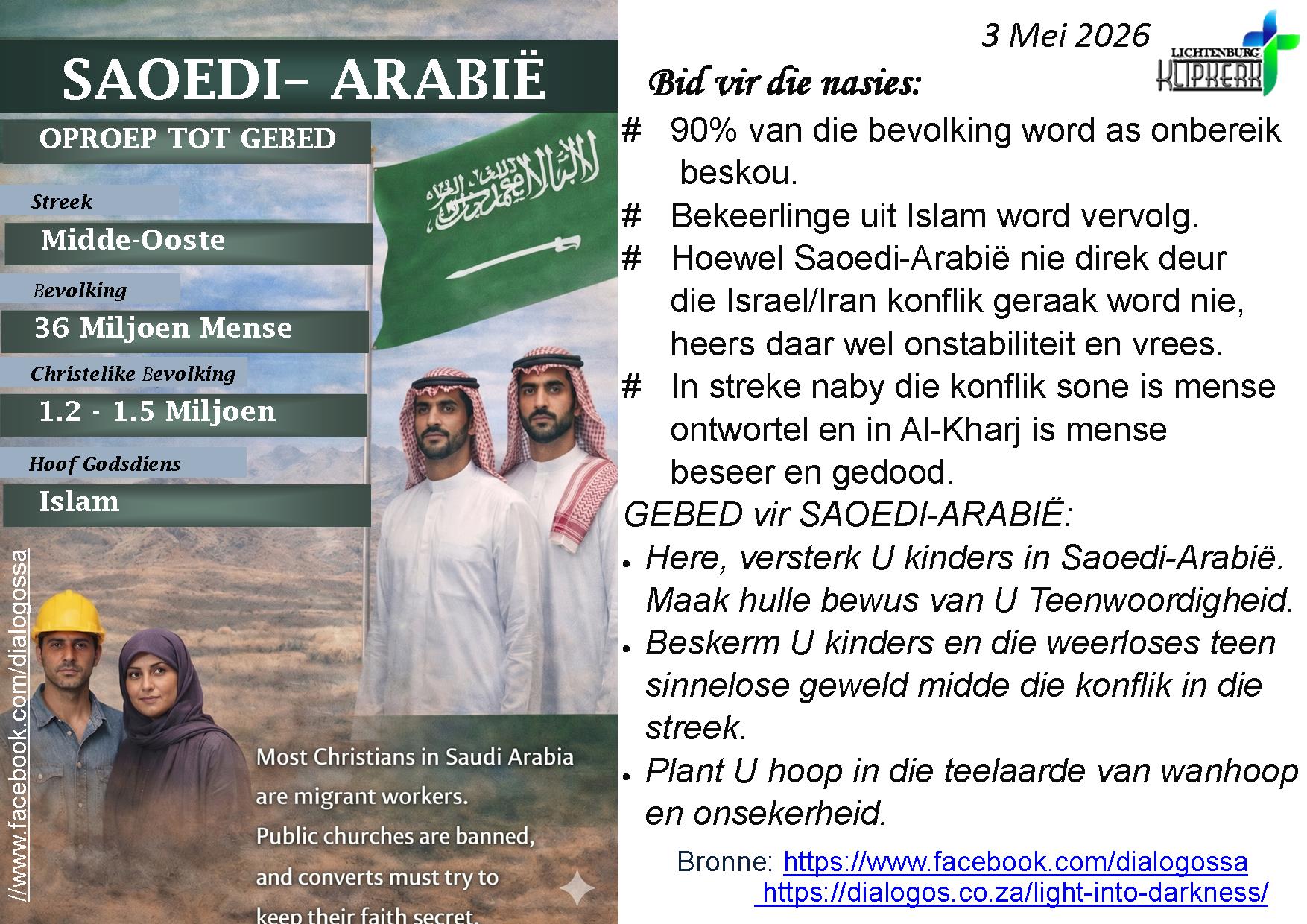 bid vir die nasies, Onbereiktes, klipkerk wereldfokus